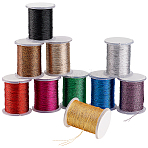10 Rolls 10 Colors Waxed Nylon Cord, for Knitting Chinese Knots, Mixed Color, 0.3mm, 1 roll/colors(DIY-WH0656-17A)