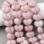 Natural Pink Opal Beads, Heart, 10.5~11.5x14x8mm, Hole: 1mm(G-D098-B04)