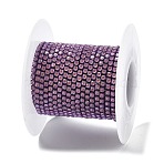 Iron Rhinestone Glass Cup Chain, with Spool, Silk, 2x2~2.5x2mm, about 16.40 Feet(5m)/Roll(CH-U001-01V)