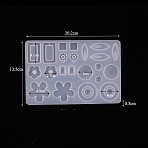 Pendants Food Grade Silicone Mold, Resin Casting Molds, for UV Resin, Epoxy Resin Craft Making, White, Flower, 202x136x5mm(PW-WG15607-05)