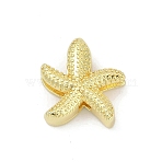Brass Beads, Lead Free & Cadmium Free, Long-Lasting Plated, Rack Plating, Real 18K Gold Plated, Starfish, 17.5x15.5x5.5mm, Hole: 2.5x11mm(KK-D317-115G)