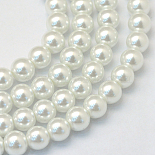 3mm White Round Glass Beads(X-HY-Q003-3mm-01)