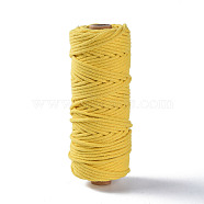 Cotton String Threads, Macrame Cord, Decorative String Threads, for DIY Crafts, Gift Wrapping and Jewelry Making, Yellow, 3mm, about 54.68 yards(50m)/roll(OCOR-T001-01-15)