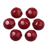 Opaque Acrylic Cabochons, Faceted, Half Round, Dark Red, 23x22x11mm, about 140pcs/500g(MACR-S373-138-A15)