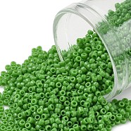 TOHO Round Seed Beads, Japanese Seed Beads, (47) Opaque Mint Green, 15/0, 1.5mm, Hole: 0.7mm, about 135000pcs/pound(SEED-TR15-0047)