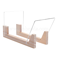 Wood Gramophone Record Storage Rack, with Acrylic Board, Bisque, 17.8x17.8x0.37cm(AJEW-WH0010-43)