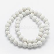 Natural Lava Rock Beads Strands, Dyed, Round, White, 6mm, Hole: 1mm, about 62pcs/strand, 14.7 inch(37cm(G-F531-6mm-G17)
