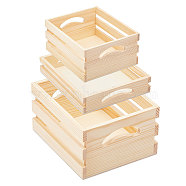 Wooden Storage Wood Nesting Crates, for Toys, Rectangle, PapayaWhip, 14~20x16.5~24x3.5~10.3cm, 3pcs/set(CON-WH0092-51)