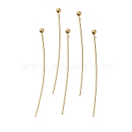 Brass Ball Head Pins, Lead Free & Cadmium Free, Real 24K Gold Plated, 35x0.6mm, Head: 2mm(KK-H502-03O-G)