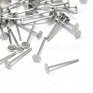 304 Stainless Steel Stud Earring Findings, 12x3mm, Pin: 0.7mm(X-STAS-E025-8)