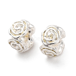 Brass Beads, Flower, 925 Sterling Silver Plated, 5x5x3.5mm, Hole: 2.5x2.5mm(KK-H513-05S)