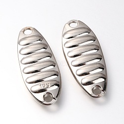 Zinc Alloy Fishing Lures, Fishing Attractor Spinner Blades, for Hard Lures Worm Spinner Baits Spoons Rigs Making, Oval, Platinum, 41~45x17x6mm, Hole: 3mm(FIND-WH0066-43D-P)