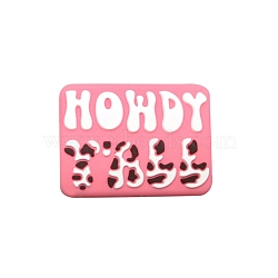 Cartoon English Letter Food Grade Eco-Friendly Silicone Focal Beads, Chewing Beads For Teethers, Pink, 31x23mm(PW-WG44244-04)