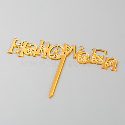 Acrylic Halloween Theme Word Cake Insert Card Decoration, for Halloween Cake Decoration, Orange, 83x119x1mm(DIY-H109-19)
