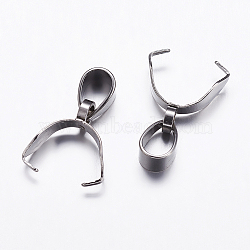 304 Stainless Steel Pinch Bails, Ice Pick Pinch Bails for Pendant Making, Stainless Steel Color, 11.5x11x4mm, Hole: 4x6mm, Pin: 0.45x0.9mm(X-STAS-K146-090-4x16)