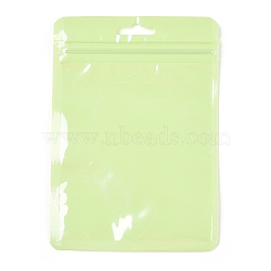 Macaron Color Plastic Yin-yang Zip Lock Bags, Resealable Bags, Self Seal Bags, Top Seal, Rectangle, Green Yellow, 12x19.9x0.15cm, Unilateral Thickness: 2 Mil(0.05mm)(OPP-N001-01E-02)