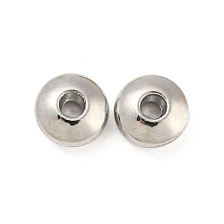 Alloy Beads, Long-Lasting Plated, Lead Free & Cadmium Free & Nickel Free, Flat Round, Platinum, 6x3mm, Hole: 1.5mm(PALLOY-K020-11P)