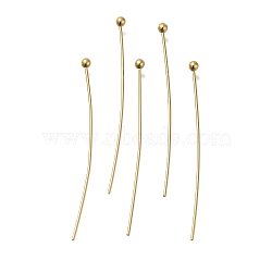 Brass Ball Head Pins, Lead Free & Cadmium Free, Real 24K Gold Plated, 35x0.6mm, Head: 2mm(KK-H502-03O-G)