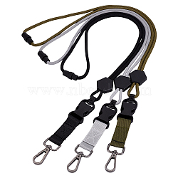 3Pcs 3 Colors Polyester Name Card Neck Lanyard Straps, with Alloy Clasps, Mixed Color, 920mm, 1pc/color(AJEW-NB0008-20)