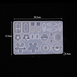 Pendants Food Grade Silicone Mold, Resin Casting Molds, for UV Resin, Epoxy Resin Craft Making, White, Flower, 202x136x5mm(PW-WG15607-05)