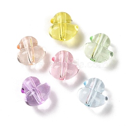 Transparent Acrylic Beads, Duck, Mixed Color, 14.5x15x11mm, Hole: 3mm(X-OACR-H112-03)