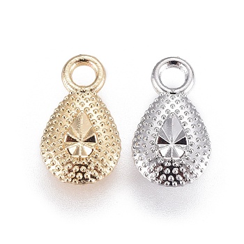 Alloy Charms, Long-Lasting Plated, teardrop, Mixed Color, 11x6.5x2.5mm, Hole: 1.6mm