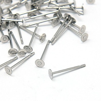 304 Stainless Steel Stud Earring Findings, 12x3mm, Pin: 0.7mm