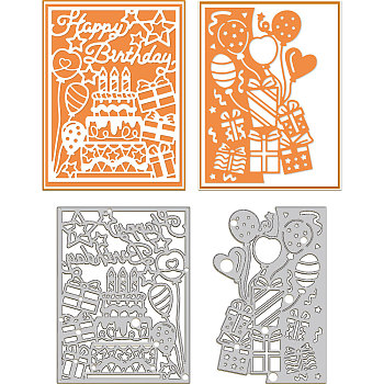 Birthday Cake Carbon Steel Cutting Dies Stencils, for DIY Scrapbooking, Photo Album, Decorative Embossing Paper Card, Stainless Steel Color, Food, 91~107x142x0.8mm, 1pc/style