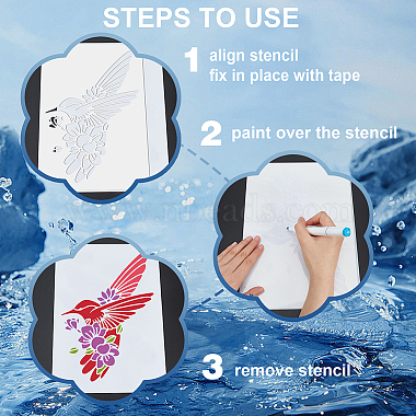 US 1 Set PET Hollow Out Drawing Painting Stencils(DIY-MA0004-37A)-4