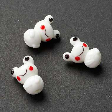 White Frog Lampwork Beads