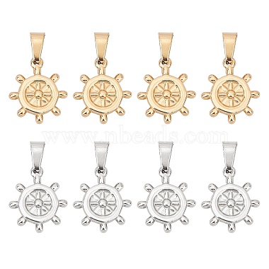 Golden & Stainless Steel Color Anchor & Helm Stainless Steel Pendants