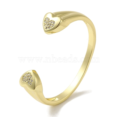 Clear Heart Brass Cuff Bangles