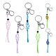 4Pcs  4 Colors Macrame Fringe Braided Keychain(AJEW-SW00014-02)-1