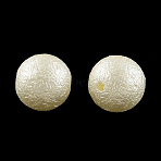 Matte Round ABS Plastic Imitation Pearl Beads, Beige, 13~14mm, Hole: 2mm, about 300pcs/500g(SACR-R880-14mm-Z24)