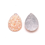 Druzy Resin Cabochons, Teardrop, Bisque, 13.5x9.5x4mm(RESI-WH0026-01H)