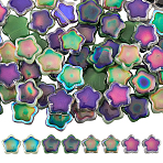 72Pcs 4 Colors Two Tone Glass Beads, Star, Temperature Sensing Color Changing Beads, Mixed Color, 14x14.5x5mm, Hole: 1.2mm, 18pcs/color(GLAA-PA0001-01)