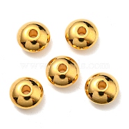 202 Stainless Steel Beads, Disc, Real 24K Gold Plated, 8x4mm, Hole: 1.8mm(STAS-B045-07G)