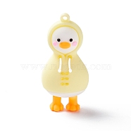 PVC Cartoon Duck Doll Pendants, for Keychains, Champagne Yellow, 61x29x25mm, Hole: 3mm(X-KY-C008-09)