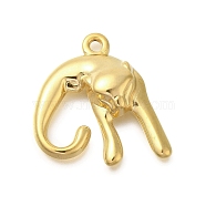 304 Stainless Steel Pendants, Golden, Cat Shape, 26x25x5mm, Hole: 2mm(STAS-U027-06G-02)