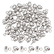 60Pcs 304 Stainless Steel Tube Bails, Loop Bails, Barrel Bail Beads, Stainless Steel Color, 7x5x4mm, Hole: 2mm(STAS-DC0006-85)