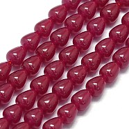 Lab Grown Red Corundum Beads Strands, Teardrop, 5.5x4.5mm, Hole: 0.6mm, about 69~71pcs/strand, 14.96~15.16 inch(38~38.5cm)(G-G106-M01-01-1)