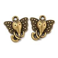 Tibetan Style Alloy Pendants, Cadmium Free & Nickel Free & Lead Free, Elephant, Antique Bronze, 16x15x4mm, Hole: 1mm(TIBEP-E102-AB-NF)