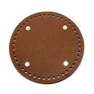 Imitation Leather Knitting Crochet Bags Bottom, with Iron Findings, for Bag Bottom Accessories, Flat Round, Saddle Brown, 15x0.9cm, Hole: 5mm(DIY-WH0302-38A)