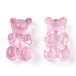 Resin Cabochons, Bear, Pink, 17.5x10.5x7.5mm(X-CRES-S303-22F)