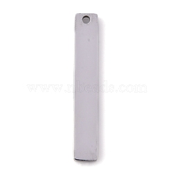 Non-Tarnish 304 Stainless Steel Pendants, Mirror Polished Finish Stamping Blank Tag, Laser Cut, Rectangle, Stainless Steel Color, 32x5x1.5mm, Hole: 1.4mm(STAS-P245-46P)