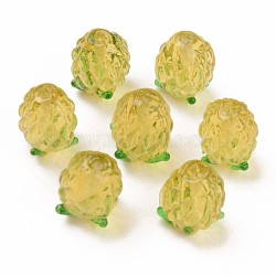 Handmade Bumpy Lampwork Beads, Pineapple, Light Khaki, 14.5x11x11mm, Hole: 1.2mm(LAMP-S194-013)