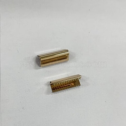 Brass Ribbon Crimp Ends, Crimp End Findings, Light Gold, 20x7.5mm(KK-WH0034-52KCG-01)