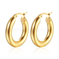 Stainless Steel Hoop Earrings for Women, Oval(KQ9040-1)