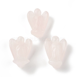 Natural Rose Quartz Figurine Display Decoration, Angel Decor Healing Stones, Energy Reiki Gifts for Women Men, for Home Office Tabletop, 28~29x21~22.5x14~15mm(G-G864-01A-05)