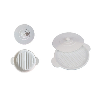 Silicone Cake Baking Pans, Sushi Serving Plates, with Lid, Round, White, 200x200~240x5~21mm, Inner Diameter: 185mm, 2pcs/set